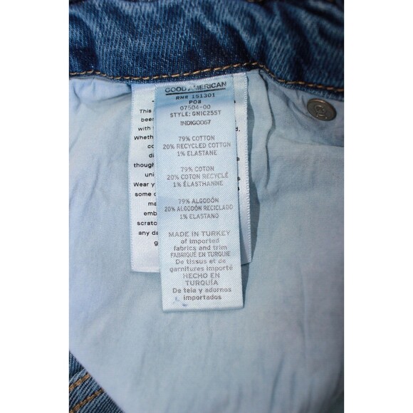 Good American Women Jeans Blue Denim Straight High Rise Medium Wash Size 18 Plus - Picture 8 of 9